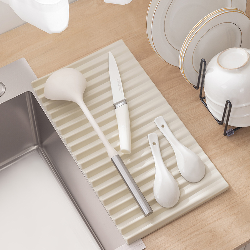 Silikonasta podloga za odvod u kuhinji, protuklizna, toplinska izolacija, odvod i držač posuđa