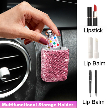 Cutie de depozitare pentru ruj, montură auto cu paiete, din plastic, stil ușor luxos, montaj pe perete prin ventuză, un singur nivel, pentru dormitor și baie