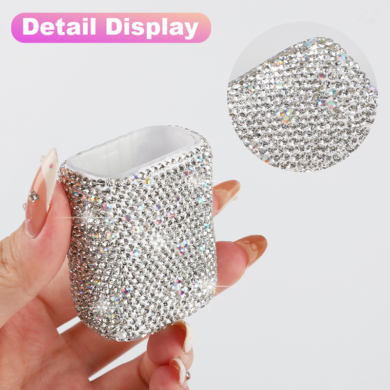 Cutie de depozitare pentru ruj, montură auto cu paiete, din plastic, stil ușor luxos, montaj pe perete prin ventuză, un singur nivel, pentru dormitor și baie