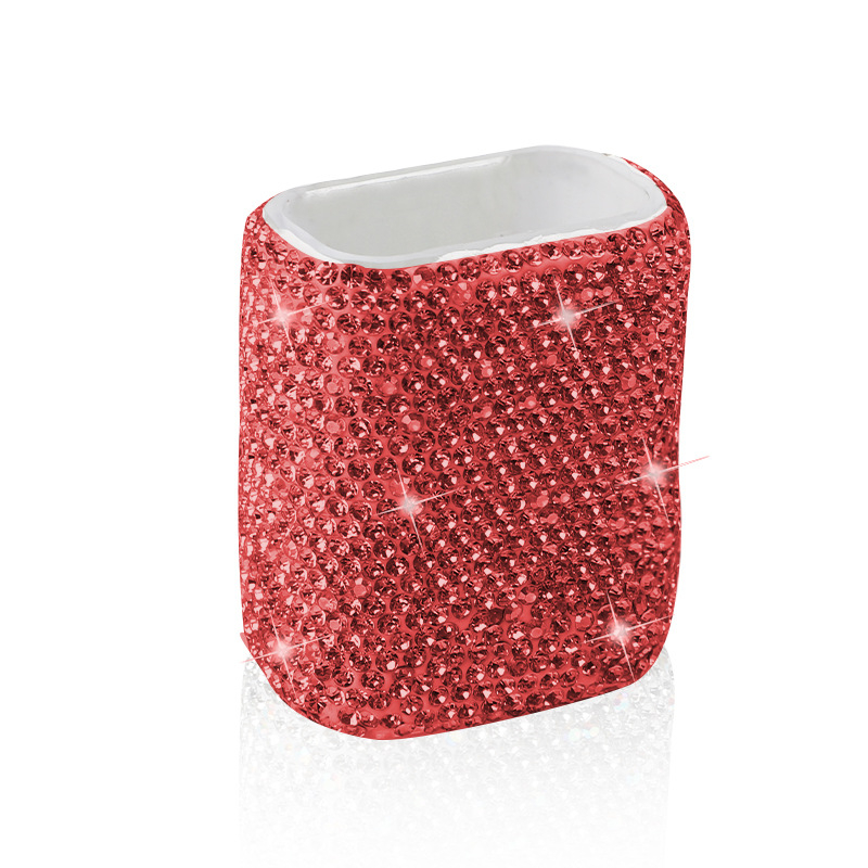 Cutie de depozitare pentru ruj, montură auto cu paiete, din plastic, stil ușor luxos, montaj pe perete prin ventuză, un singur nivel, pentru dormitor și baie