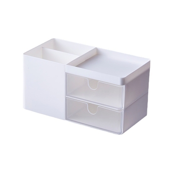 Cutie de depozitare pentru birou cu sertare, din plastic PS, capacitate mare, pentru rechizite și cosmetice, personalizare disponibilă