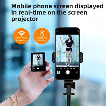 CL07 selfie tyč s projekciou obrazovky, zobrazenie v reálnom čase, teleskopická hliníková tyč, stabilizácia proti otrasom, Bluetooth diaľkové ovládanie