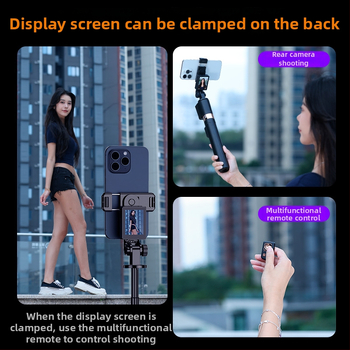 CL07 selfie tyč s projekciou obrazovky, zobrazenie v reálnom čase, teleskopická hliníková tyč, stabilizácia proti otrasom, Bluetooth diaľkové ovládanie