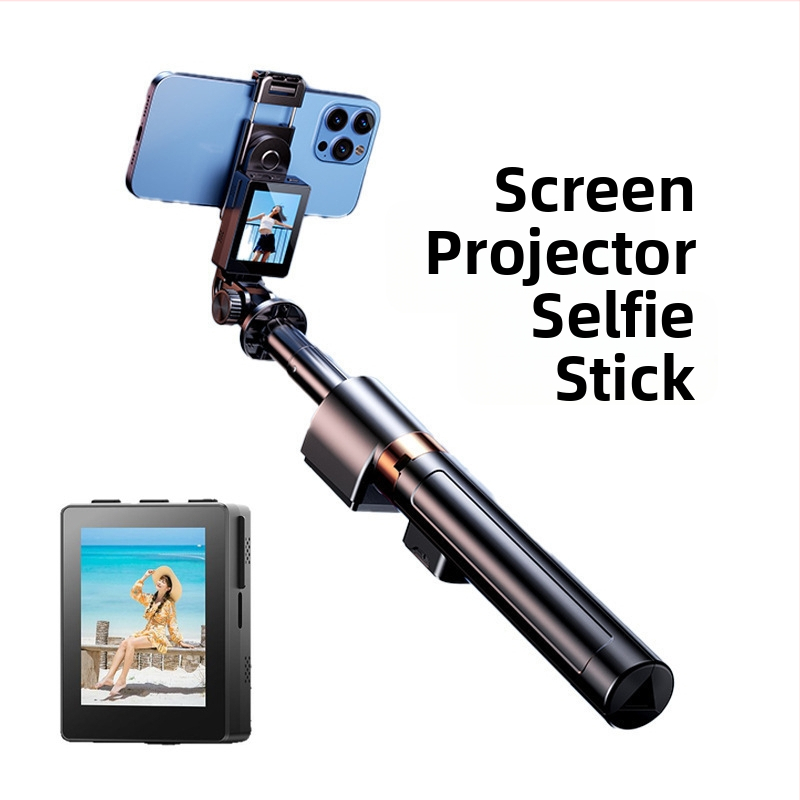 CL07 selfie tyč s projekciou obrazovky, zobrazenie v reálnom čase, teleskopická hliníková tyč, stabilizácia proti otrasom, Bluetooth diaľkové ovládanie