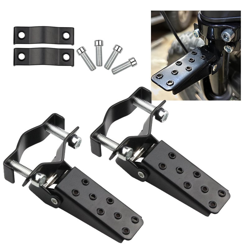 Pedale pliabile pentru motociclete și biciclete, montaj universal prin clemă pe țeavă, stil retro, din aliaj de aluminiu
