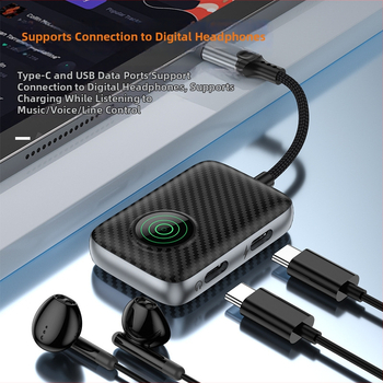 Type-C OTG 3-u-1 adapter za Apple iPhone 15/16 — napajanje prolazom, vanjski USB disk, kamera i izlaz za slušalice