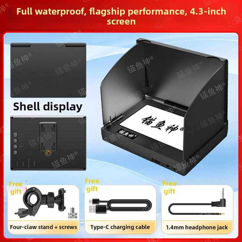 Nepriestrelný sonarový displej na ryby, ultra jasný obraz, hĺbka 0,6–30 m, napájanie DC 10–18V, jedným tlačidlom režim, nový model