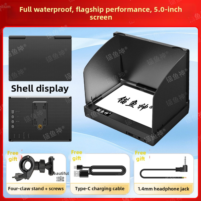 Nepriestrelný sonarový displej na ryby, ultra jasný obraz, hĺbka 0,6–30 m, napájanie DC 10–18V, jedným tlačidlom režim, nový model