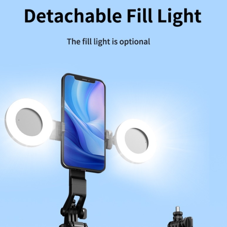 Selfie stick cu gimbal AI pentru urmărire facială, 360° rotație, corp din aliaj de aluminiu, telecomandă inclusă, Bluetooth