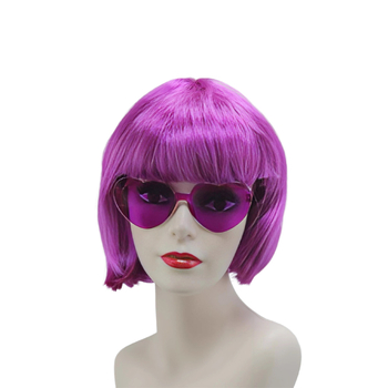 Perucă pentru păr scurt drept, tunsoare bob cu breton, pentru femei, material: mătase autohtonă