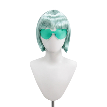 Perucă pentru păr scurt drept, tunsoare bob cu breton, pentru femei, material: mătase autohtonă