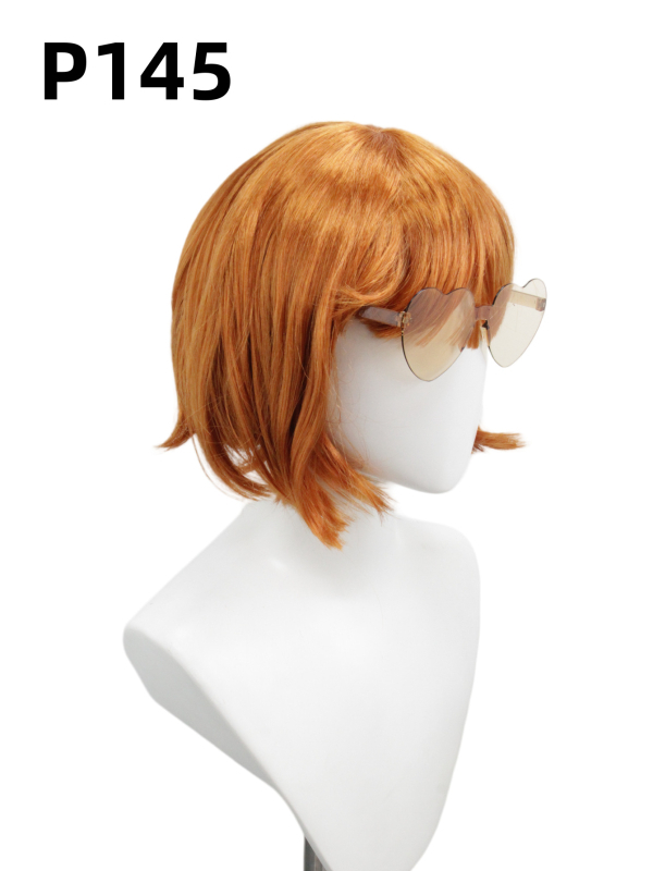 Perucă pentru păr scurt drept, tunsoare bob cu breton, pentru femei, material: mătase autohtonă