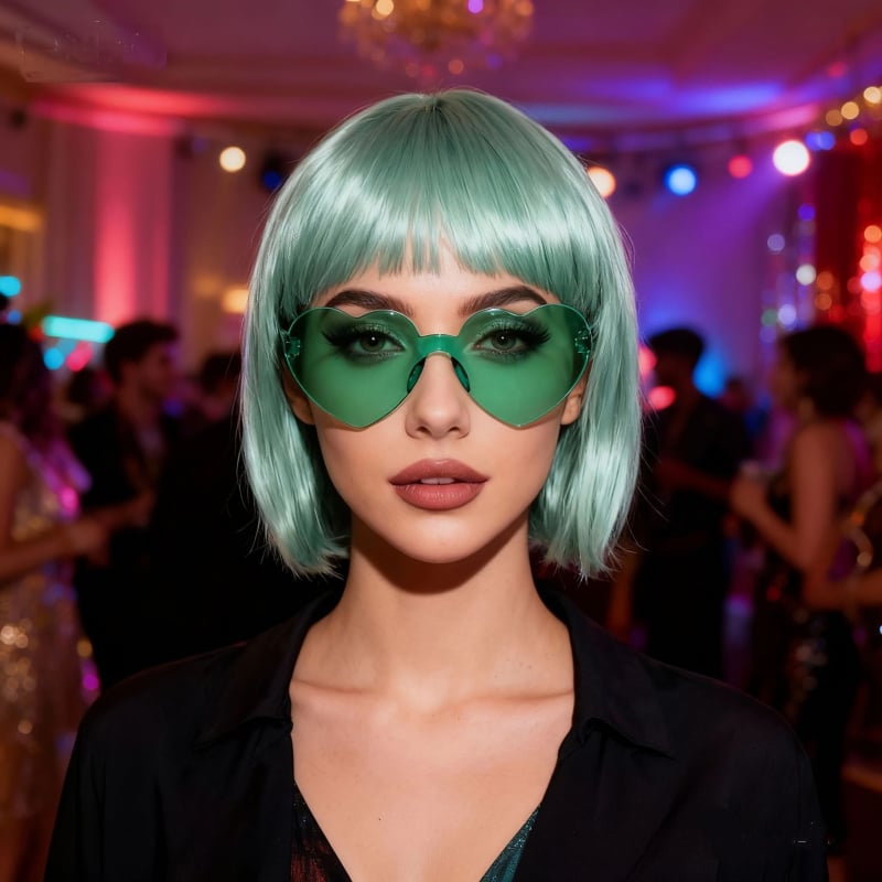 Perucă pentru păr scurt drept, tunsoare bob cu breton, pentru femei, material: mătase autohtonă