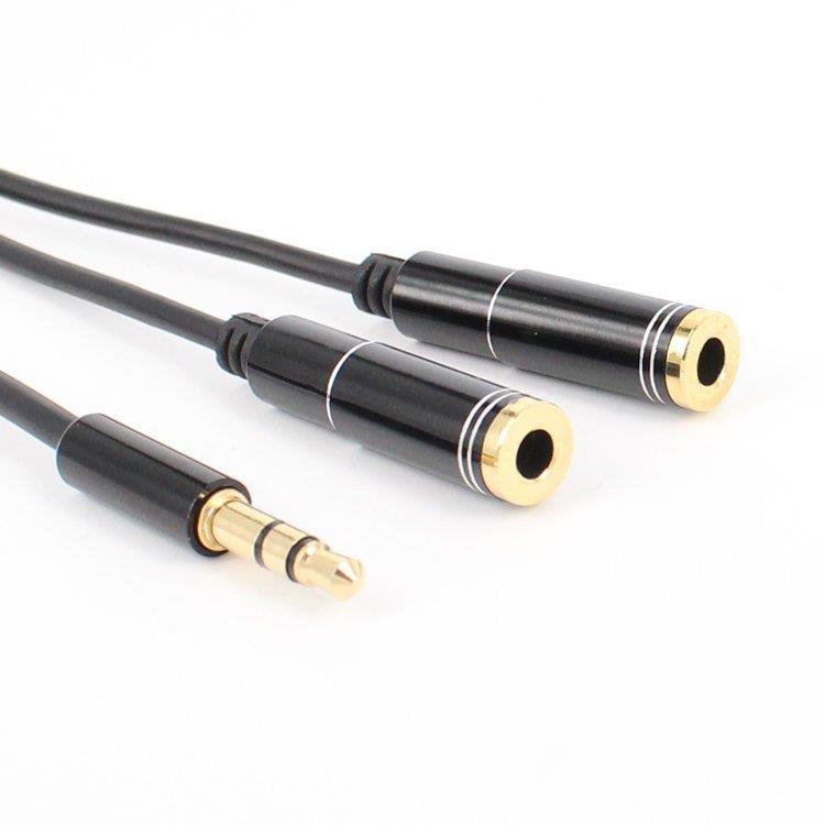 Pozlaćeni razdvojnjak za slušalice 3,5 mm LY-YPX030 – dva izlazna audio adaptera za mobilne telefone, MP3 uređaje i tablete