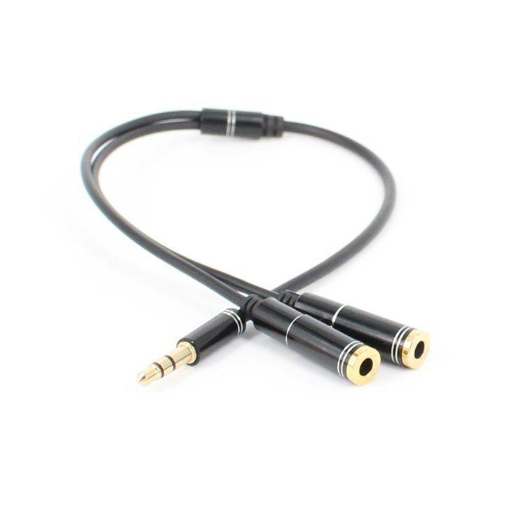 Pozlaćeni razdvojnjak za slušalice 3,5 mm LY-YPX030 – dva izlazna audio adaptera za mobilne telefone, MP3 uređaje i tablete