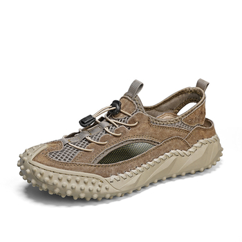 Sandale pentru bărbați din piele de porc, talpă din cauciuc — Primăvara 2025