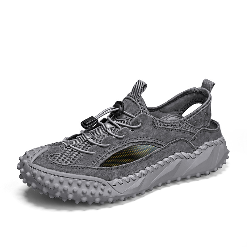 Sandale pentru bărbați din piele de porc, talpă din cauciuc — Primăvara 2025