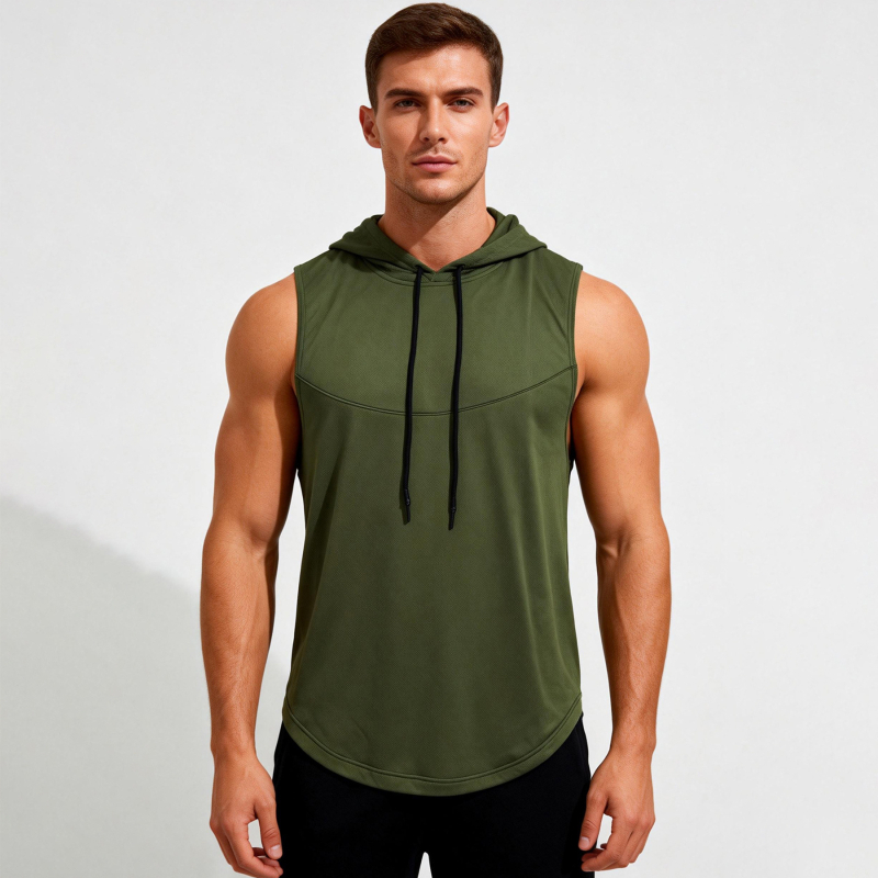 Vesta cu glugă pentru baschet bărbați – respirabilă, uscare rapidă, absorbție a umezelii, 100% poliester