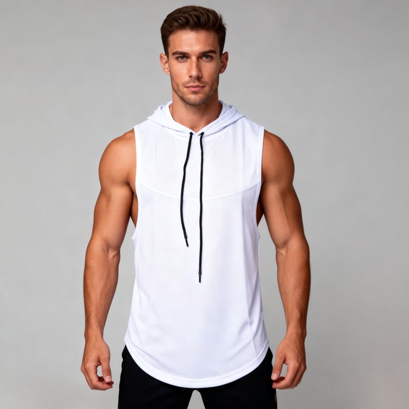 Vesta cu glugă pentru baschet bărbați – respirabilă, uscare rapidă, absorbție a umezelii, 100% poliester