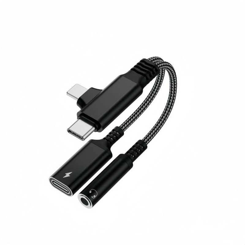 Dvoostruki audio adapter kabel 3,5 mm na Type-C i Lightning, Apple kompatibilan