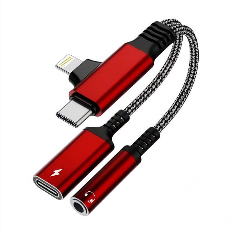 Dvoostruki audio adapter kabel 3,5 mm na Type-C i Lightning, Apple kompatibilan