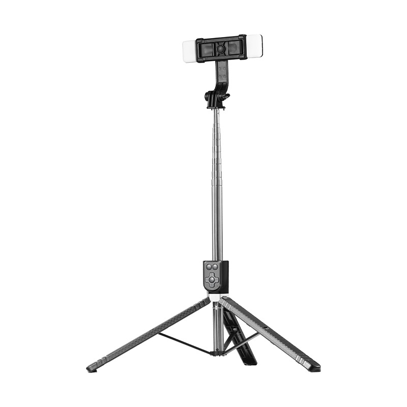 Selfie stick Bluetooth personalizabil, trepied cu corp din oțel inoxidabil, model T17, telecomandă inclusă
