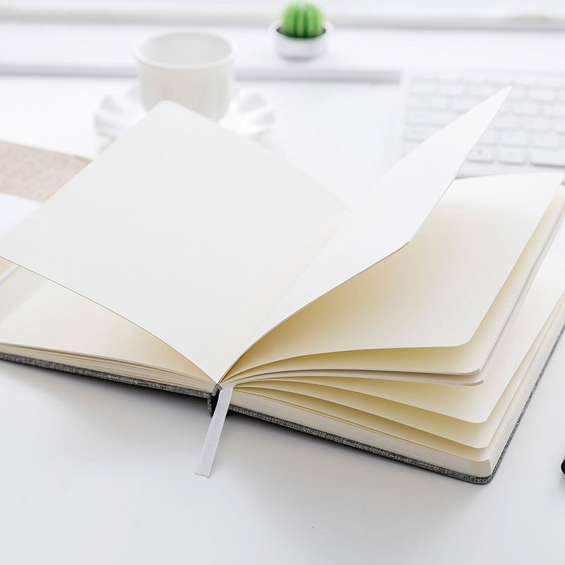 Bloc-notes cu copertă din țesătură, jurnal personalizabil, pagini în grilă, hârtie offset 100 g/m²