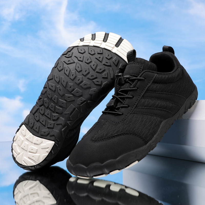 Petprstne kemping cipele za unisex – protuklizne, vodootporne, niski vrh, gornji dio jacquard + prava koža, potplat Rubber-EVA