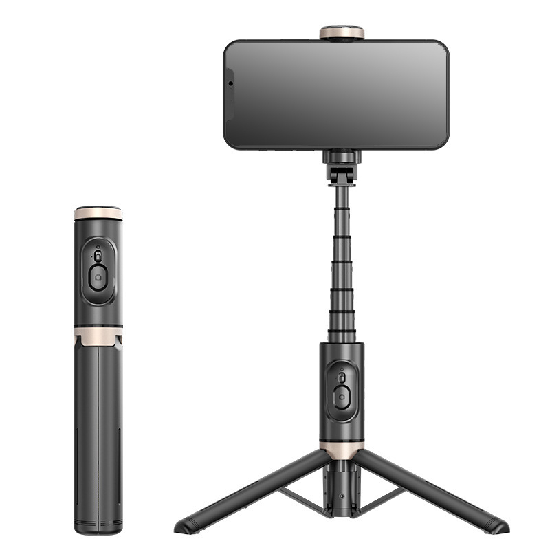 Selfie štap s ugrađenim stativom i postavkom za prijenos uživo Q12; aluminijska legura, Bluetooth daljinski upravljač, ugrađeno osvjetljenje, univerzalni stil, model Q12