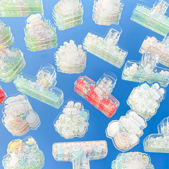 Marubeni Home Clip acrilic pentru planner – desen animat drăguț, design orizontal, clip pentru jurnal