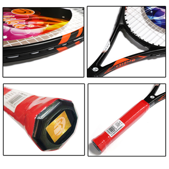 Rachetă de tenis din fibră de carbon pentru începători, ușoară 75–79 g, potrivită pentru amatori și elevi de gimnaziu, personalizabil cu logo, set de antrenament inclus