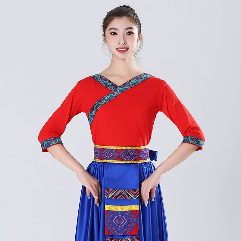 Suknja tibetanskog stila s velikim plisiranjem, umjetna svila, za etnički ples, zimska kolekcija 2025