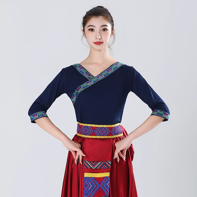 Suknja tibetanskog stila s velikim plisiranjem, umjetna svila, za etnički ples, zimska kolekcija 2025