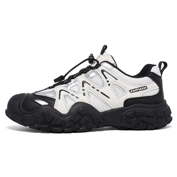 Încălțăminte de drumeție unisex, partea superioară din plasă și piele, talpă exterioară din cauciuc natural, talpă mijlocie din cauciuc, șireturi cu legare frontală, toc mic 1–3 cm