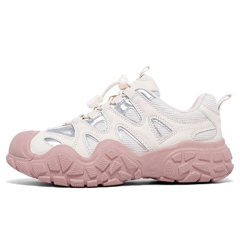 Încălțăminte de drumeție unisex, partea superioară din plasă și piele, talpă exterioară din cauciuc natural, talpă mijlocie din cauciuc, șireturi cu legare frontală, toc mic 1–3 cm