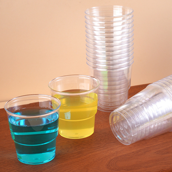 Liye cupă PS de unică folosință – rotundă, transparentă, 101–200 ml, imprimare logo posibilă, pentru ceai cu lapte