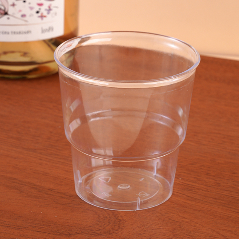 Liye cupă PS de unică folosință – rotundă, transparentă, 101–200 ml, imprimare logo posibilă, pentru ceai cu lapte