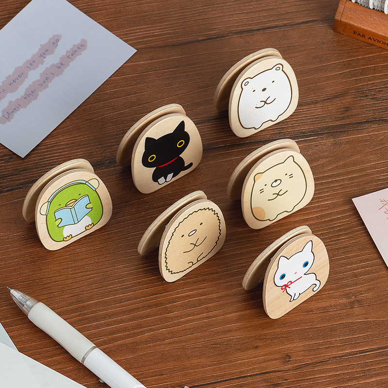 Suport pentru jurnal – lemn, stil japonez, clips pentru notițe și fotografii, suport pentru carduri (Material: Lemn; Stil: Japonez; Utilizare: Notițe/Fotografii/Carduri)