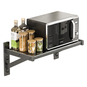 Raft de depozitare montat pe perete pentru bucătărie – metal, stil modern minimalist, marcă Yijusi, potrivit pentru microunde, cuptor și gătitor de orez