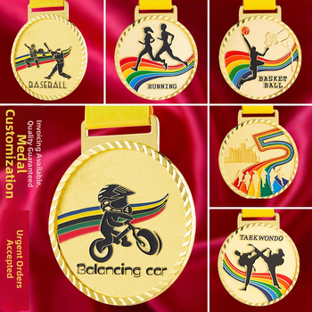 Medaila pre športové podujatia, prispôsobiteľná, zinková zliatina, potlačené logo, hmotnosť 30–70 g