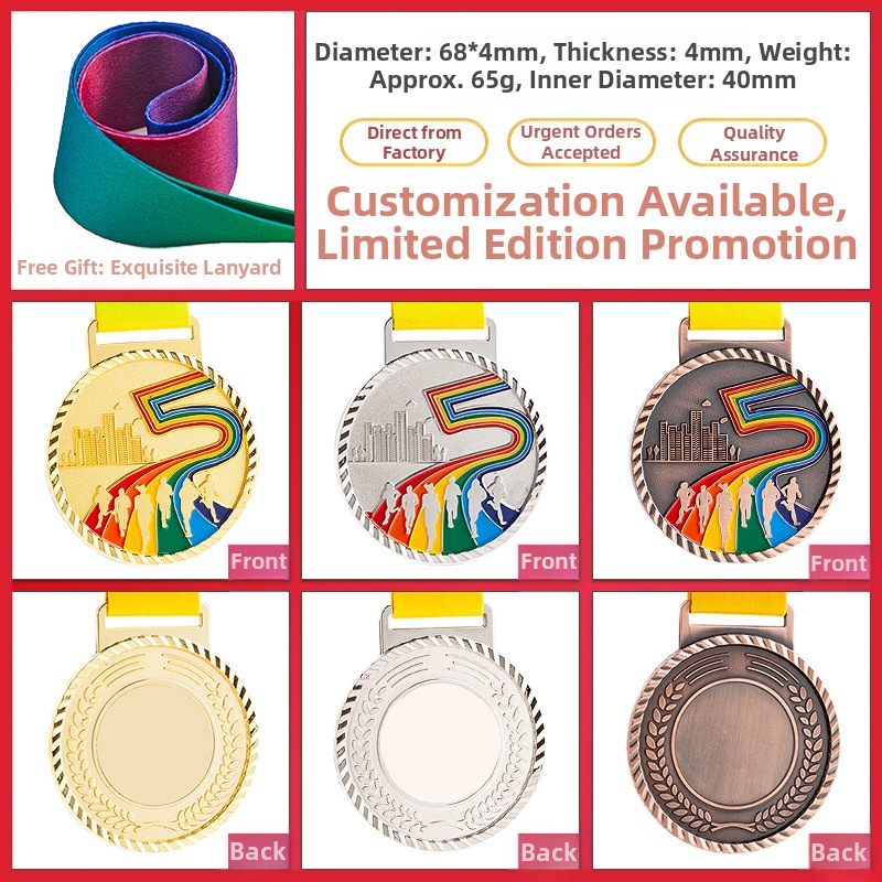 Medaila pre športové podujatia, prispôsobiteľná, zinková zliatina, potlačené logo, hmotnosť 30–70 g