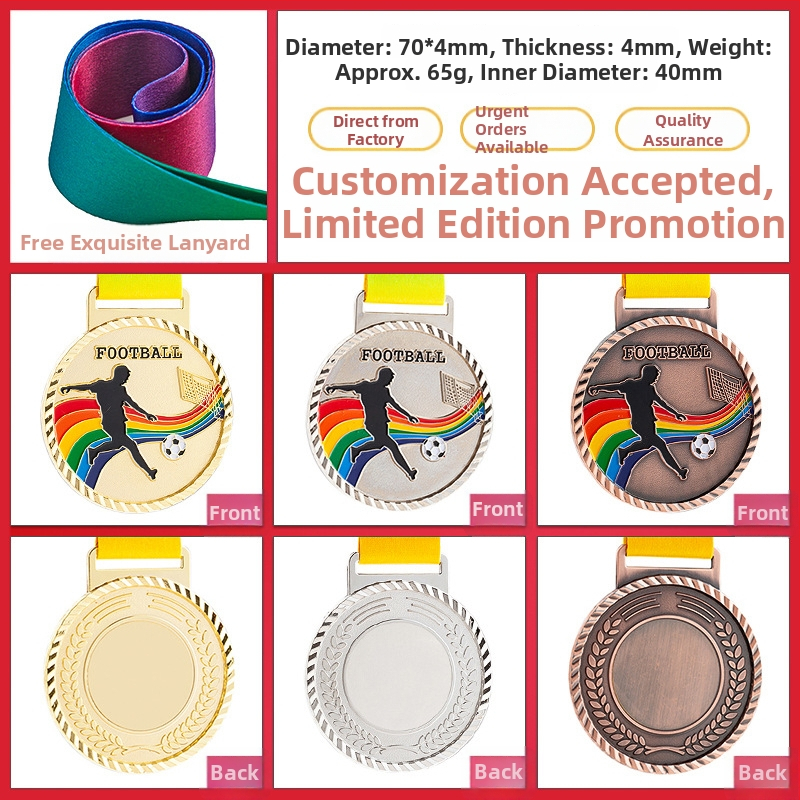 Medaila pre športové podujatia, prispôsobiteľná, zinková zliatina, potlačené logo, hmotnosť 30–70 g