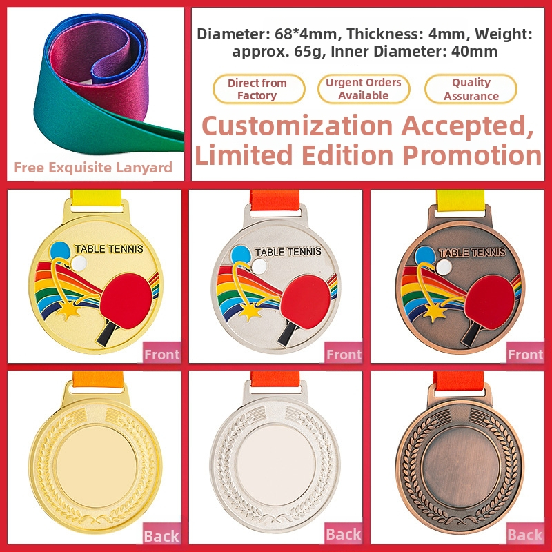 Medaila pre športové podujatia, prispôsobiteľná, zinková zliatina, potlačené logo, hmotnosť 30–70 g