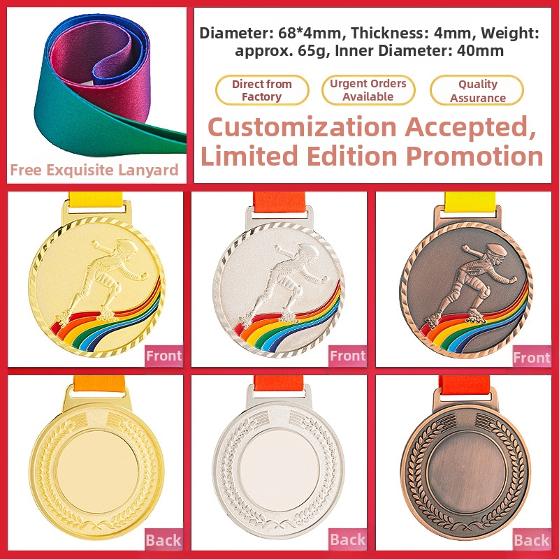 Medaila pre športové podujatia, prispôsobiteľná, zinková zliatina, potlačené logo, hmotnosť 30–70 g