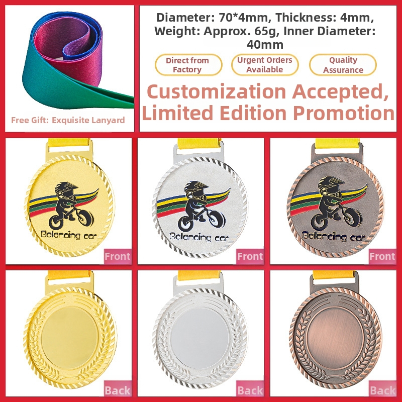 Medaila pre športové podujatia, prispôsobiteľná, zinková zliatina, potlačené logo, hmotnosť 30–70 g