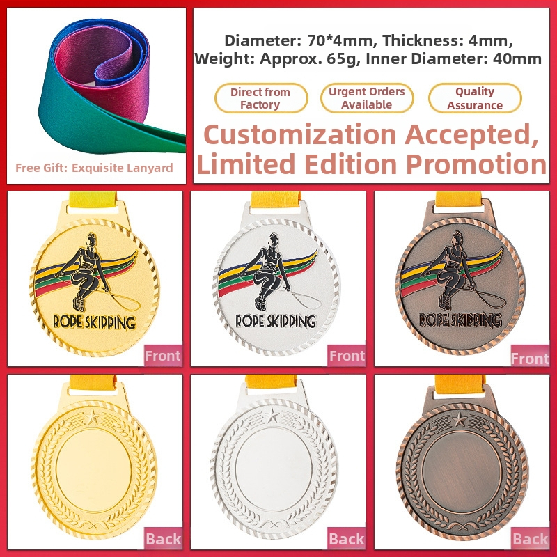 Medaila pre športové podujatia, prispôsobiteľná, zinková zliatina, potlačené logo, hmotnosť 30–70 g