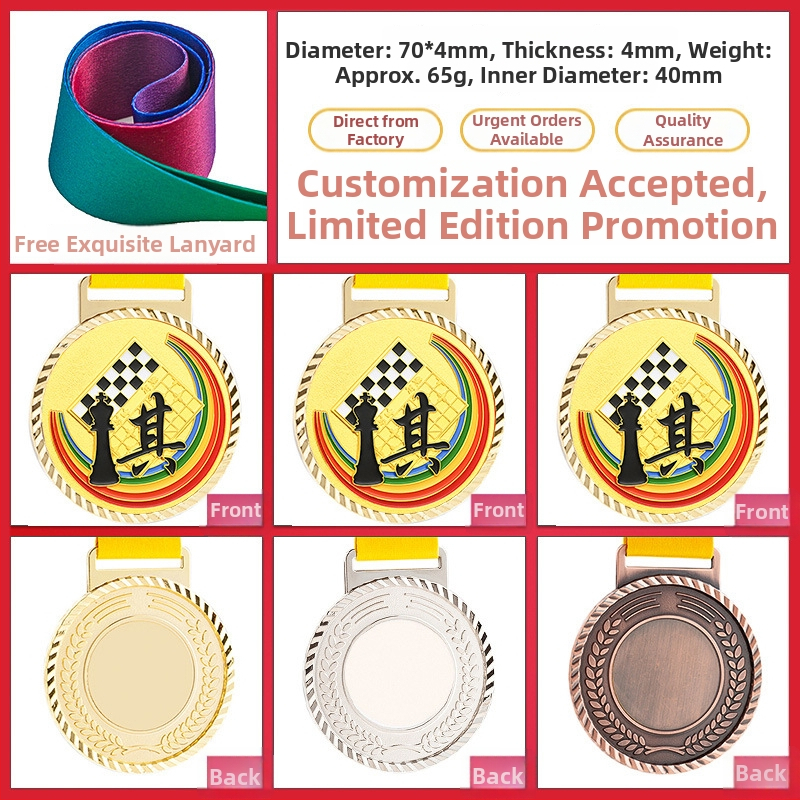 Medaila pre športové podujatia, prispôsobiteľná, zinková zliatina, potlačené logo, hmotnosť 30–70 g