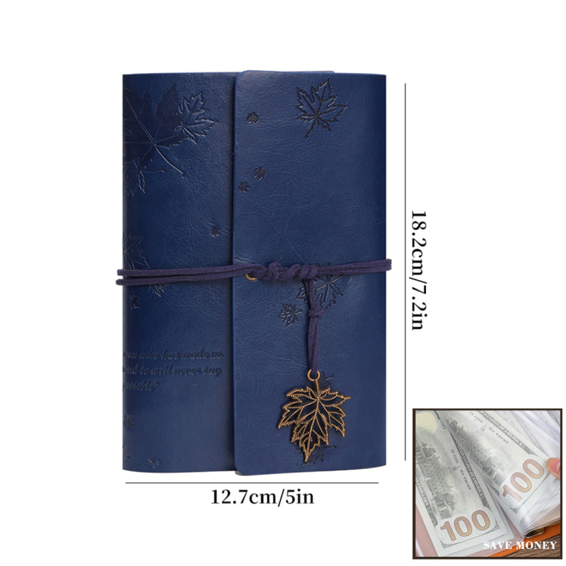 Ručno vođen bilježnik s koricom od imitacije kože i vezom s odvojivim listovima (Kraft papir, 100 g/m², 50–100 stranica, nostalgički retro stil)