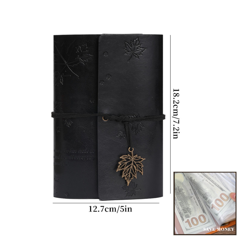 Ručno vođen bilježnik s koricom od imitacije kože i vezom s odvojivim listovima (Kraft papir, 100 g/m², 50–100 stranica, nostalgički retro stil)
