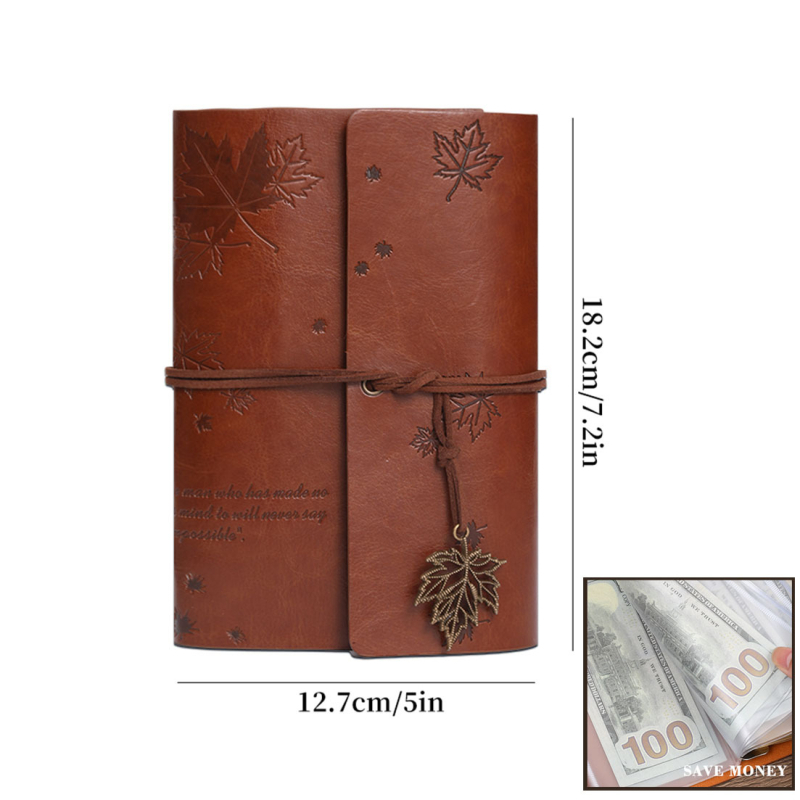Ručno vođen bilježnik s koricom od imitacije kože i vezom s odvojivim listovima (Kraft papir, 100 g/m², 50–100 stranica, nostalgički retro stil)